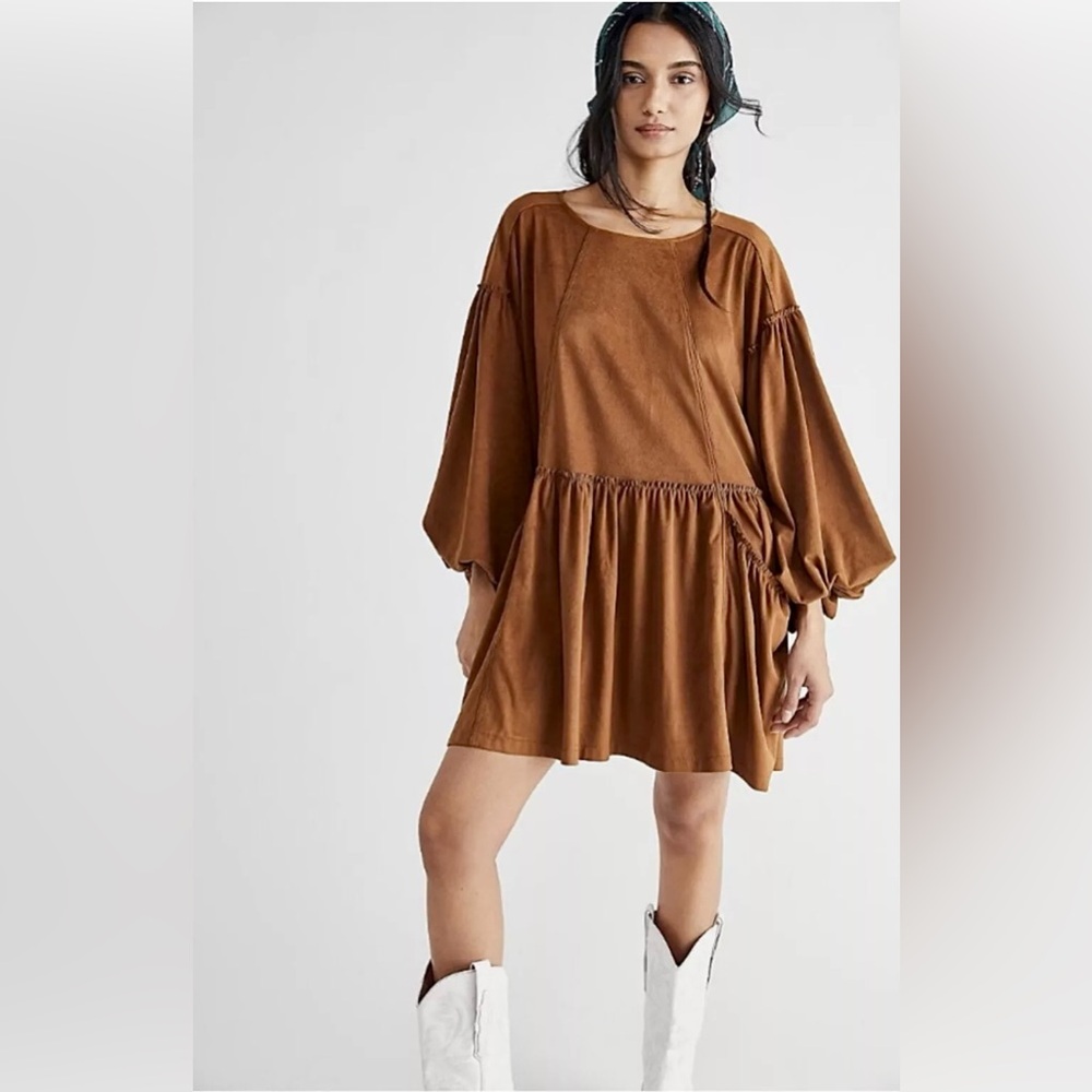 FREE PEOPLE Summer Love Faux Suede Dress - Picture 1 of 6